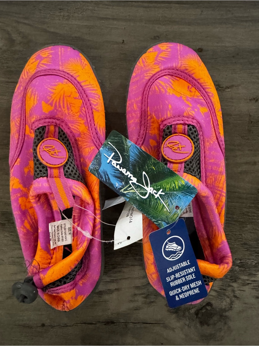NWT Panama Jack Kids Water Shoes Pink Orange Size Medium